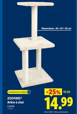Lidl Zoofari arbre à chat offre