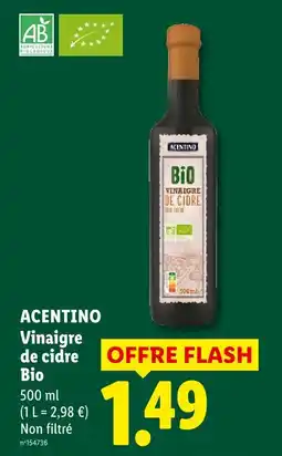 Lidl Acentino vinagre de cidre bio offre