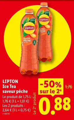 Lidl Lipton ice tea saveur pêche offre