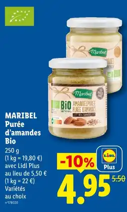 Lidl Maribel purée d’amandes bio offre