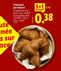 Lidl Croissant pur beurre offre