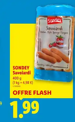 Lidl Sondey savoiardi italian style sponge fingers offre