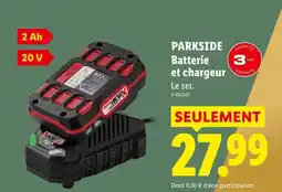 Lidl Parkside batterie et chargeur offre