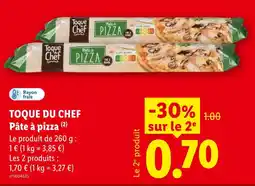 Lidl Toque du chef pâte à pizza offre