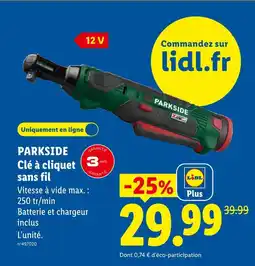 Lidl Parkside clé à cliquet sans fil offre
