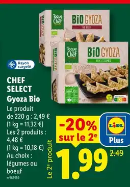 Lidl Chef select gyoza bio offre