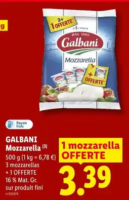 Lidl Galbani mozzarella offre