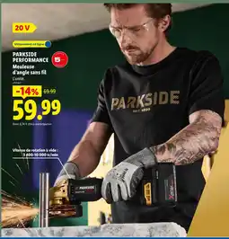 Lidl Parkside performance meuleuse d’angle sans fil offre
