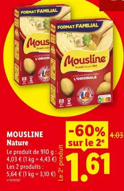 Lidl Mousline nature offre