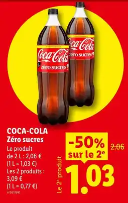Lidl Coca-cola zéro sucres offre