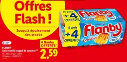 Lidl Flanby goût vanille nappé de caramel offre