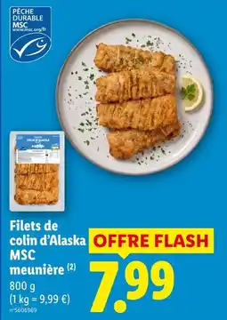 Lidl Filets de colin d’alaska msc meunière offre