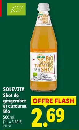 Lidl Solevita shot de gingembre et curcuma bio offre