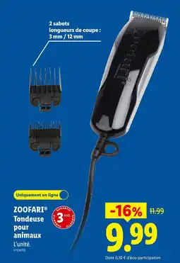Lidl Zoofari tondeuse pour animaux offre