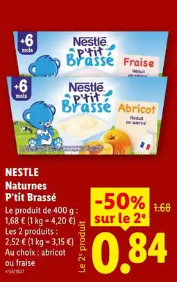 Lidl Nestlé natures p'tit brassé abricot offre