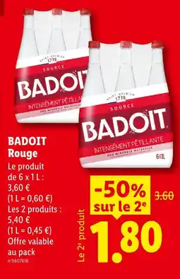Lidl Badoit rouge offre