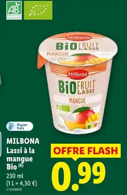 Lidl Milbona lassi à la mangue bio offre