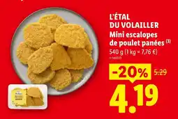 Lidl L'étal du volailler mini escalopes de poulet panées offre