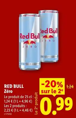 Lidl Red bull zéro offre