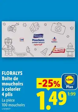 Lidl Floralys boîte de mouchoirs à colorier 4 plis offre