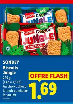 Lidl Sondey biscuits jungle offre