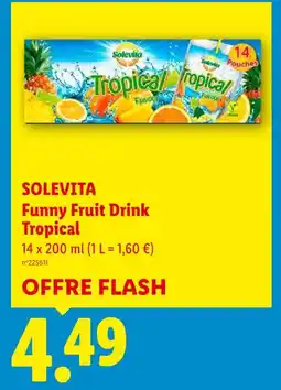 Lidl Solevita funny fruit drink tropical offre