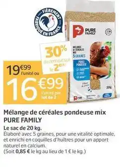 Jardiland Pure family - mélange de céréales pondeuse mix offre