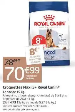 Jardiland Royal canin - croquettes maxi 5+ offre