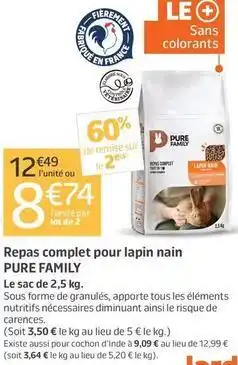 Jardiland Fram - repas complet pour lapin nain offre