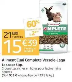 Jardiland Versele laga - aliment cuni complete offre
