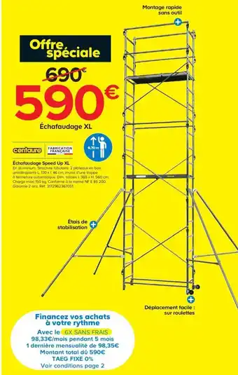 Castorama Échafaudage speed up xl offre