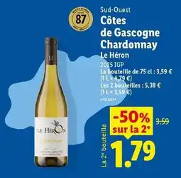 Lidl Le héron - côtes de gascogne chardonnay offre