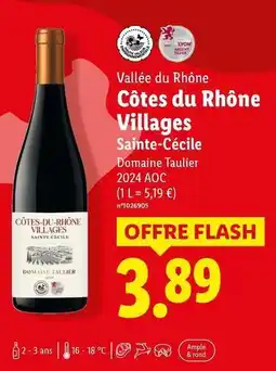 Lidl Aoc - côtes du rhône villages offre
