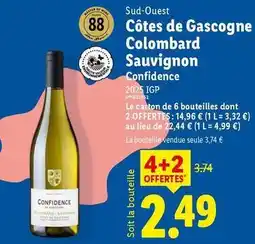 Lidl Cotes de gascogne colombard sauvignon offre