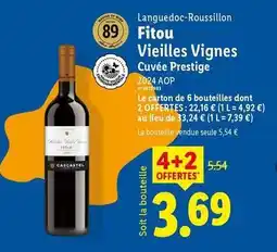 Lidl Cuvée prestige - fitou vieilles vignes offre