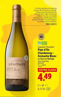 Lidl Adam - pays d'oc chardonnay grenache blanc offre