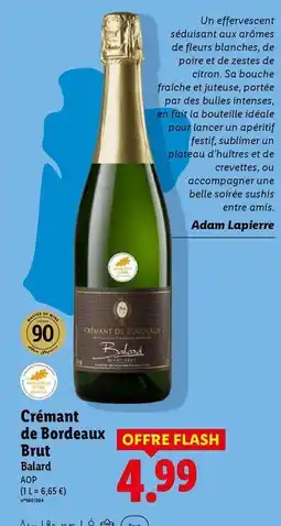 Lidl Balard - crémant de bordeaux brut offre