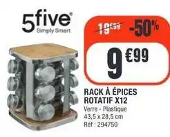 La Foir'Fouille 5five - rack à épices rotatif x12 offre