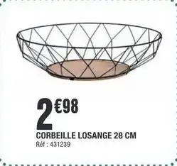 La Foir'Fouille Corbeille losange 28 cm offre