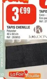 La Foir'Fouille Kokoon - tapis chenille offre