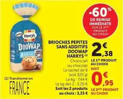 Hyper U Harry's - brioches pepites sans additifs doowap offre