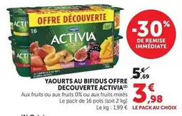 Hyper U Danone - yaourts au bifidus activia offre