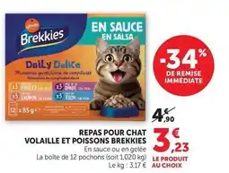 Hyper U Affinity - repas pour chat volaille et poissons brekkies offre
