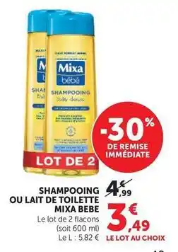 Hyper U Mixa bebé - shampooing offre