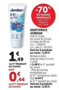 Hyper U Jordan - dentifrice offre
