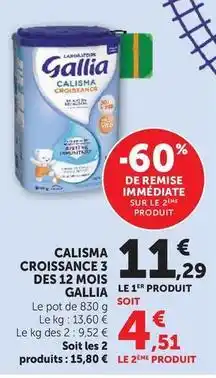 Hyper U Gallia - calisma croissance 3 des 12 mois offre