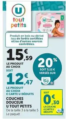 Hyper U U - couches douceur tout petits offre