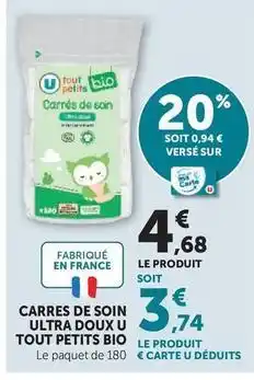 Hyper U U tout petits - carres de soin ultra doux bio offre