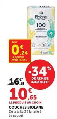 Hyper U Biolane - couches offre
