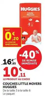 Hyper U Huggies - couches little movers offre
